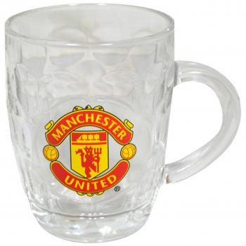 Manchester United FC Official Glass Football Crest Pint Glass