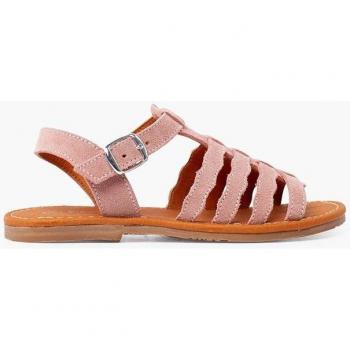 Pisamonas Sandalias Abiertas Tipo Gladiador en Serraje Rosa (Talla 31)
