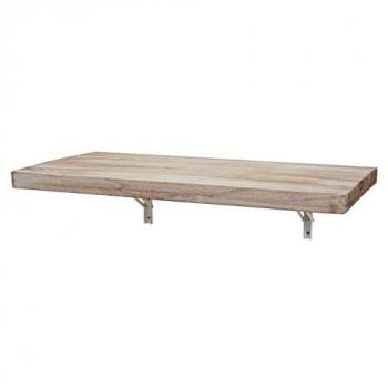 Table murale MENDLER HWC-H48 en bois massif 100x50cm couleur naturelle