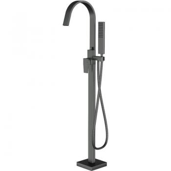 Robinet de Baignoire Sur Pieds en Acier et Laiton - Design Moderne - H. 111,6cm