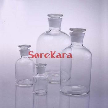 Narrow Mouth Transparent Glass Reagent Bottle with Ground-in Stopper - 60ml