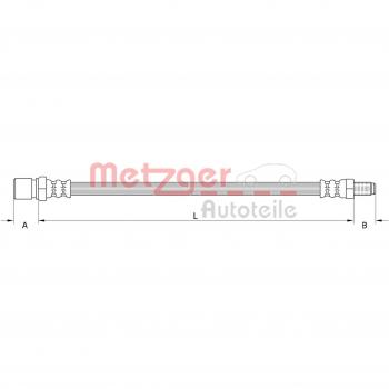 Bremsschlauch vorne rechts Metzger 4111154