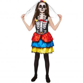 Colorful Day of the Dead Girl's Costume