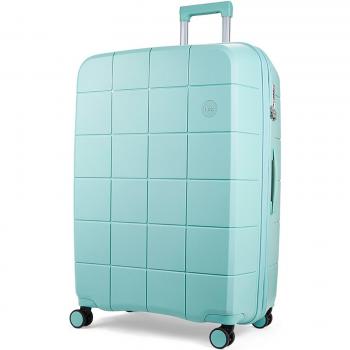 Rock Pixel Pastel Green Large Suitcase