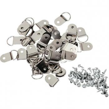 50 Pack D-Ring Frame Strap Hangers with Screws