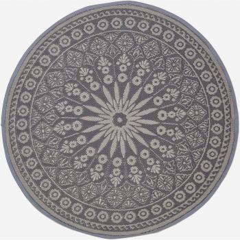 Black Outdoor Rug with Mandala Pattern, 170 cm