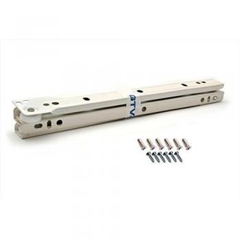 Easy-Install White Metal Roller Drawer Runners, Bottom Fix Design, 250mm Length