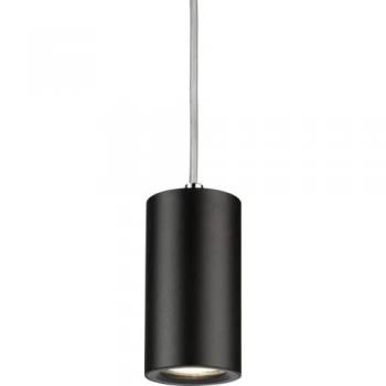 Netlighting Knightsbridge Dasan Single Short Fixed Round Pendant Black - DAA1FRB