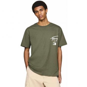 T-shirt Tommy Jeans Uomo Verde Graffiti Taglia S