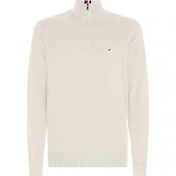Jersey de hombre Tommy Hilfiger blanco con cuello alto y cremallera