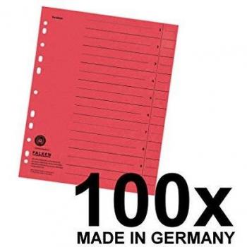 Falken Trennblätter DIN A4 rot 100 Stück