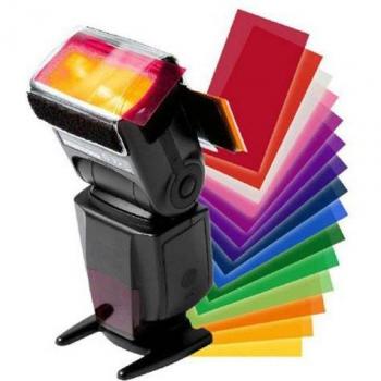 Kit VHbw 12 filtres chromatiques – Fixation flash Yongnuo YN560, YN565EX, YN568