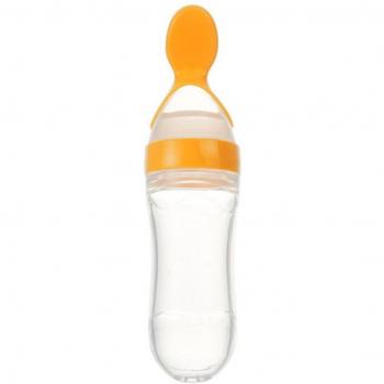 Cuillère silicone pour bébé avec presse-purée