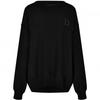 Dsquared2 Women’s D2 Logo Knitted Sweater (Black, M)