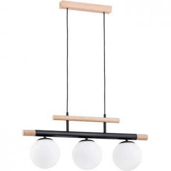 Lampada a sospensione in legno a 3 punti luce