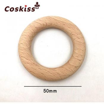 Wooden Teething Ring with Beech Beads