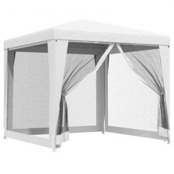 Party Tent with 4 Mesh Sidewalls 2.5x2.5 m White vidaXL