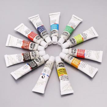 12 Colors Gouache Paint Set - 6ml Tubes with Brush