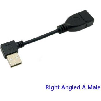 20cm USB 2.0 Male to Female Extension Cable with 90 Degree Angle