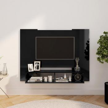 Eleganter TV-Wandschrank in Hochglanz Schwarz