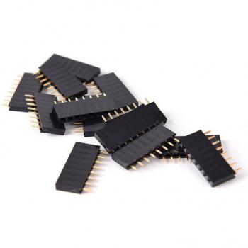 10 unidades de Pin Header 8 pines, 2,54 mm, aguja larga 11 mm – conector hembra apilable