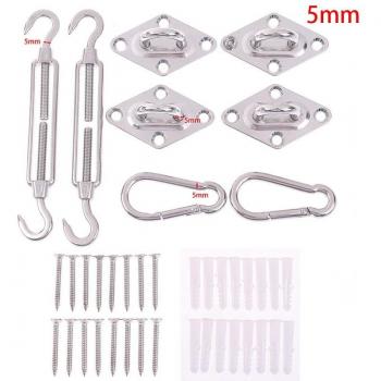 Kit de support d’ombrage pour voiles solaires, acier inox 304, vis M5 5 mm – Rectangle et triangle