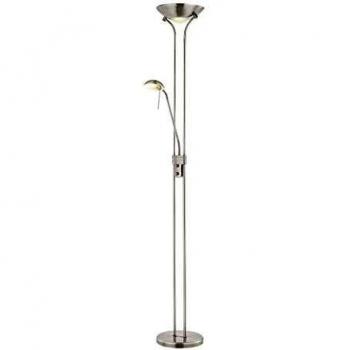 Staal Vloerlamp 50/180cm – LED Geïntegreerd, Dimbaar, Geborsteld Design