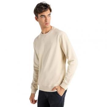 Sudadera Básica Beige Bendorff para Hombre, Sin Capucha, Logo Bordado en el Pecho