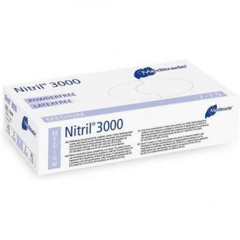 Nitril-Handschuhe Meditrade 3000 – 1000 Stück, puderfrei, M, weiß