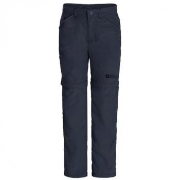 Pantaloni Safari Zip-Off Softshell Jack Wolfskin per Bambini 92 cm, Blu Notte, Asciugatura Rapida