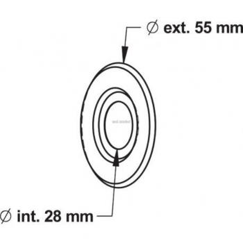 Presto – Rosace sanitaire 55 mm x 28 mm, moulure