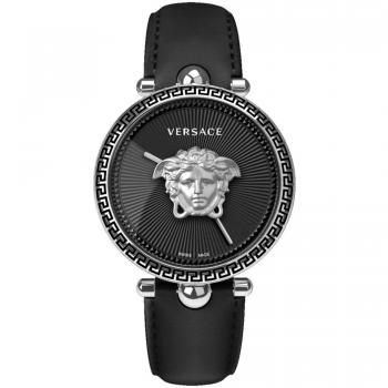 Versace Women's Black Palazzo Empire Leather Watch