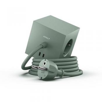 Avolt Square 1 prise avec sortie USB-C 30W 1,8 m Oak green
