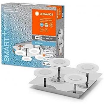 Plafón orbis 4 luces 26w wifi ip44 cromado