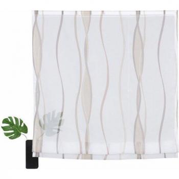 Dimona Raffrollo von my home – Klappbare Klettschiene – Transparente Vliesfolie – 100 % Polyester – Wellengestaltete Oberfläche