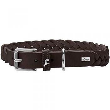 HUNTER SOLID EDUCATION SPECIAL Hundehalsband, Leder, robust, geschmeidig, handgeflochten, 45