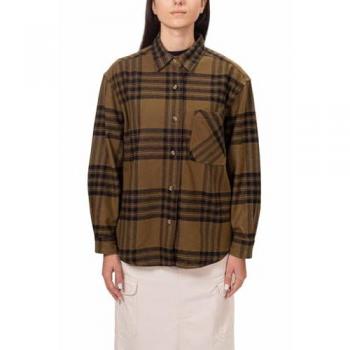 Timberland Midweight Flannel Shirt für Frauen – Größe M, braun, taschenreich