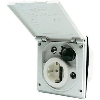 Inbouwstekkerdoos voor Buiten met 230V/12V/Ant/Sat - Wit