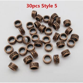 Tubes de tresses viking rune, 30 pièces, métal or