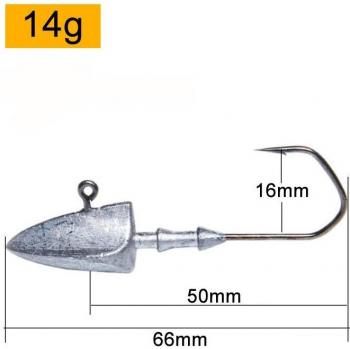 Hameçons Triangle pour pêche en mer, lot de 5, pour vers souples, poids 3.5g à 20g