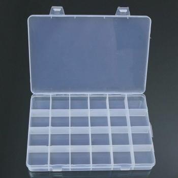 Plastic Craft Storage Box with 24 Compartments for Jewelry