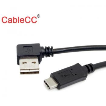 Cable de Datos USB Tipo C 3.1 Angulado 90 Grados Izquierdo y Derecho - 0.1m