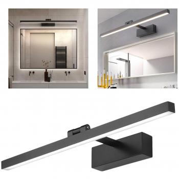Lámpara pared LED para baño 9W/12W, Luz cálida negra, diseño moderno, 40cm
