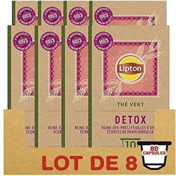 Lipton Thé Vert Détox Capsules Compatibles Nespresso Label Rainforest Alliance 80 Capsules