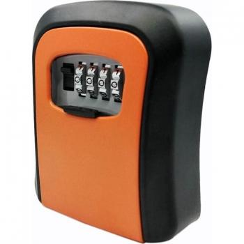 Weatherproof Wall-Mounted Zinc Alloy Key Lock Box with 4-Digit Combination Password Storage