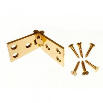 Brass Counter Flap Hinge Polished Brass 1.25 in X 4 in with Screws