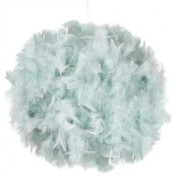 Happy Homewares Eye-Catching and Modern Genuine Feather Decorated Pendant Light Shade