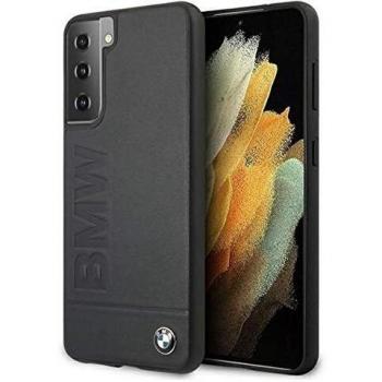 Cover per Samsung Galaxy S21 Plus con logo BMW e scritta, in pelle, colore: blu marino