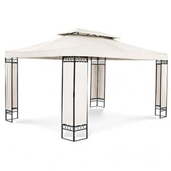 Uniprodo Outdoor Metal Patio Gazebo - 3 x 4 m - 160 g/m² - cream