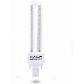Paquete de 5 Bombillas LED Tubo G24 12W Blanc Cálido 3000K Aigostar